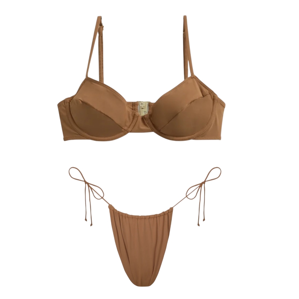 Nwt Riot Swim Jax Top And Bixi Bottom Bikini Set Large Brown Sugar Color